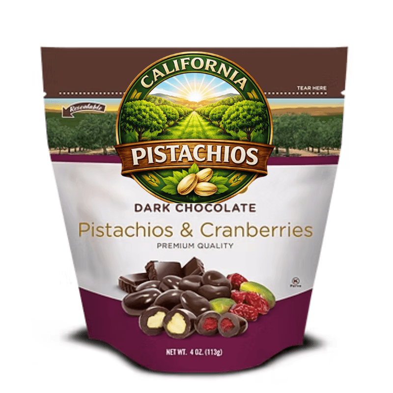 PISTACHIOS & CRANBERRIES (Dark Chocolate)